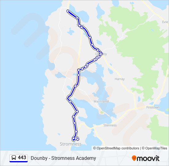 443 bus Line Map