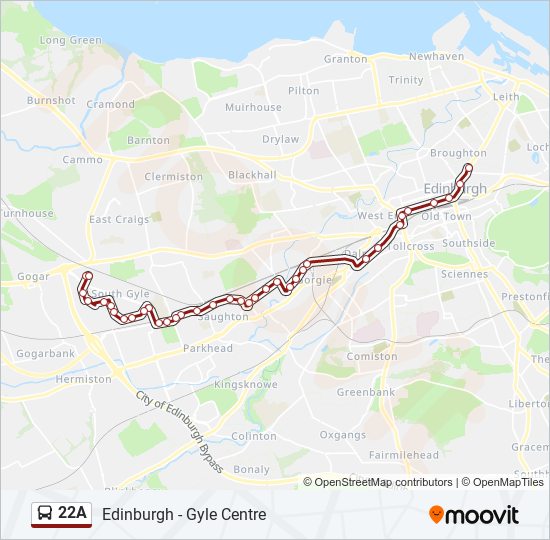 22A bus Line Map