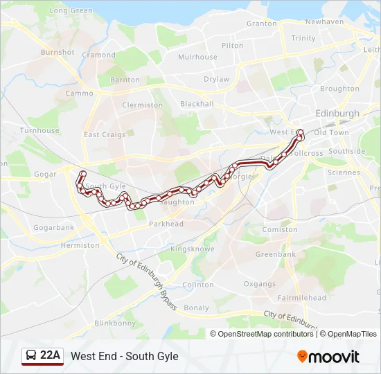 22A Bus Line Map