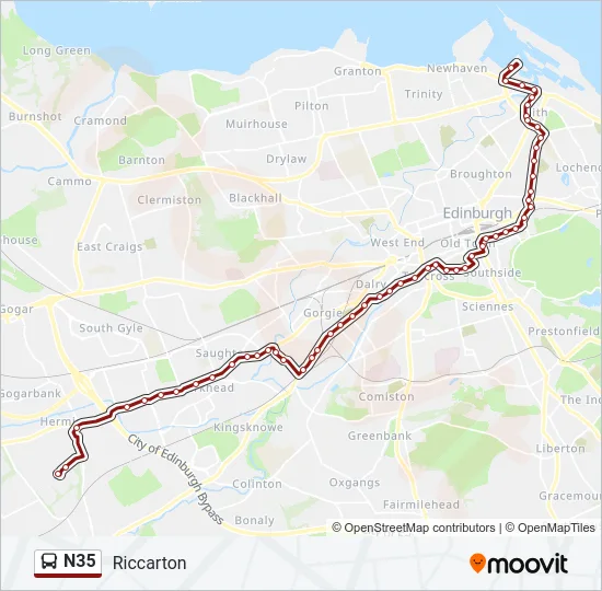 N35 Bus Line Map