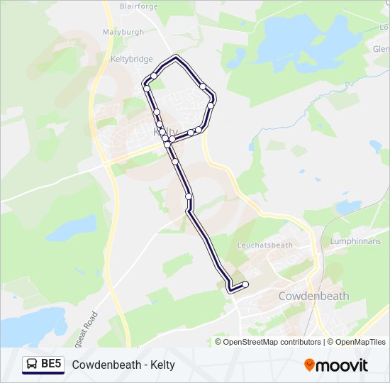 BE5 Bus Line Map