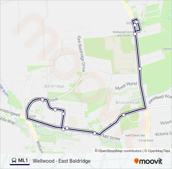 ML1 Bus Line Map