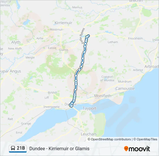 21B Bus Line Map
