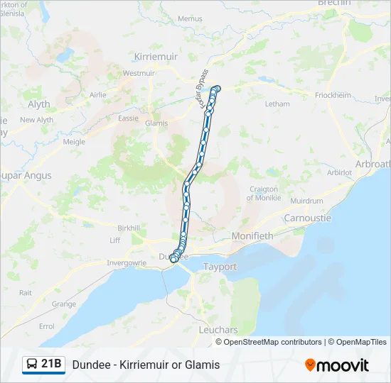 21B Bus Line Map