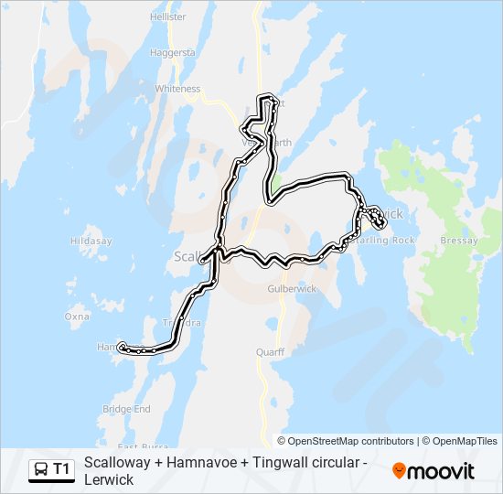 T1 Bus Line Map