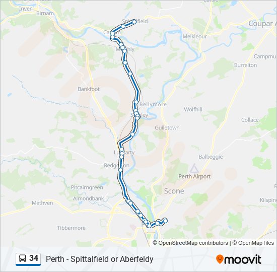 34 bus Line Map