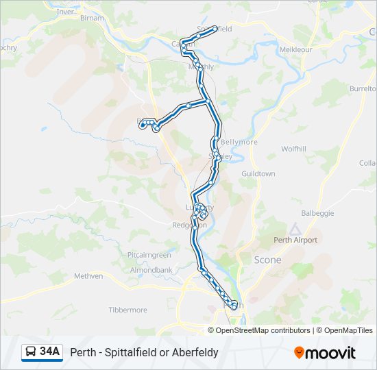 34A Bus Line Map