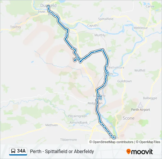34A Bus Line Map