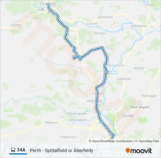 34A Bus Line Map