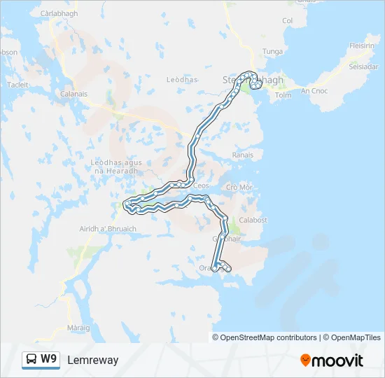 W9 Bus Line Map