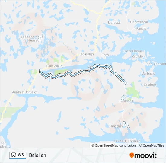 W9 Bus Line Map