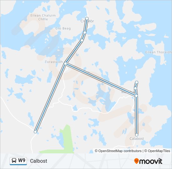 W9 Bus Line Map