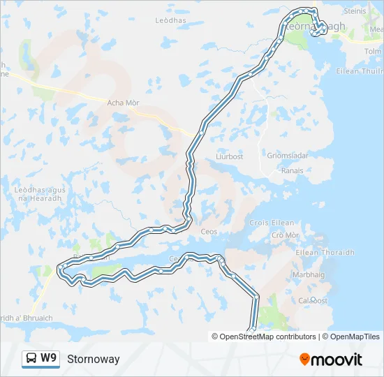 W9 Bus Line Map