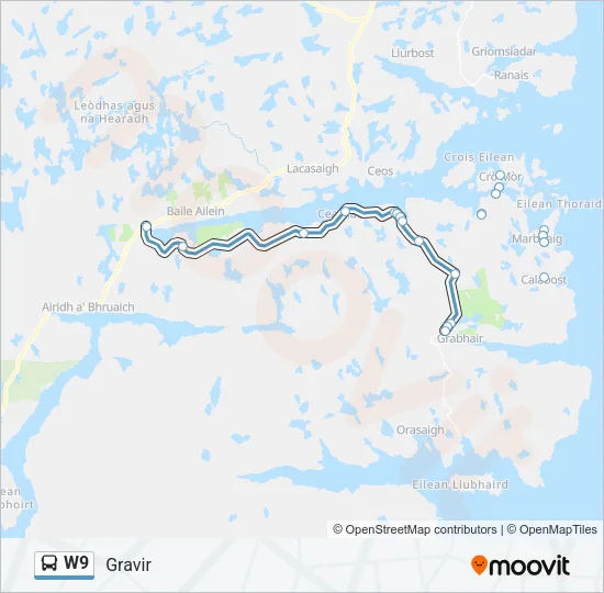 W9 Bus Line Map