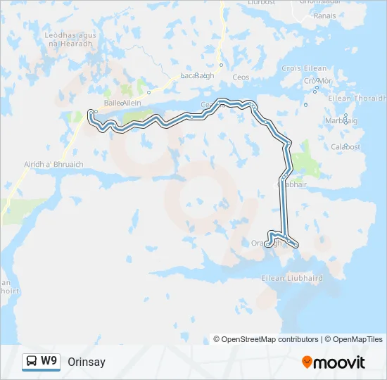 W9 Bus Line Map