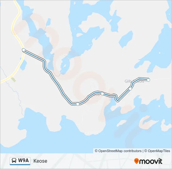W9A Bus Line Map