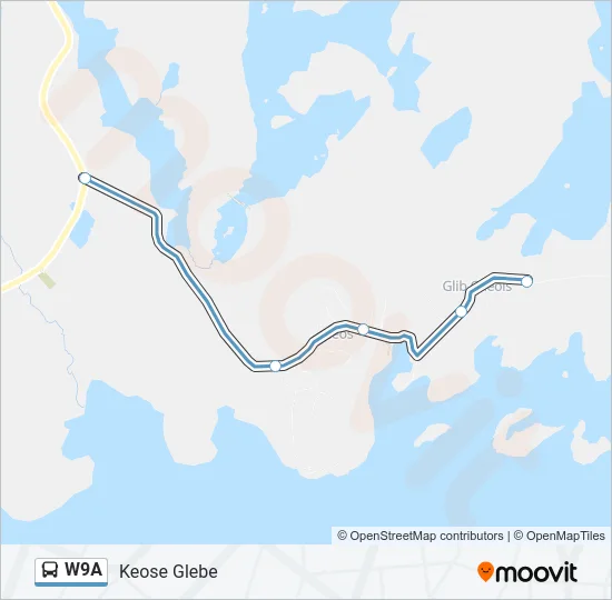W9A Bus Line Map