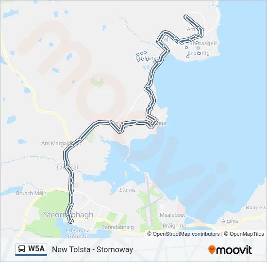 W5A Bus Line Map