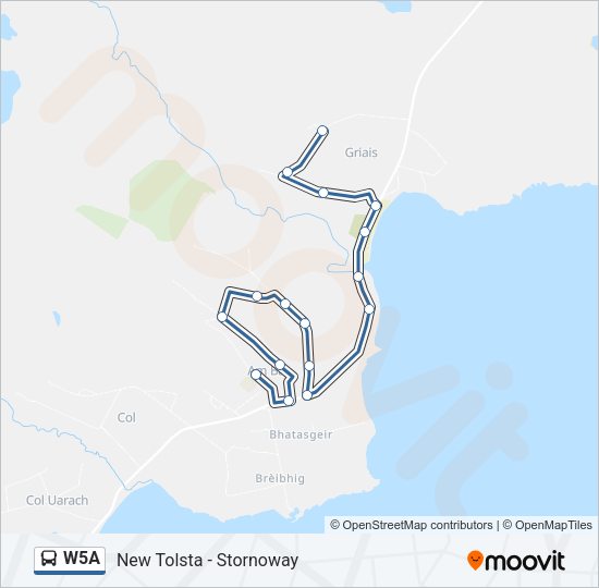 W5A Bus Line Map