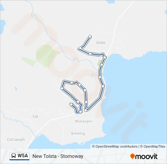 W5A Bus Line Map
