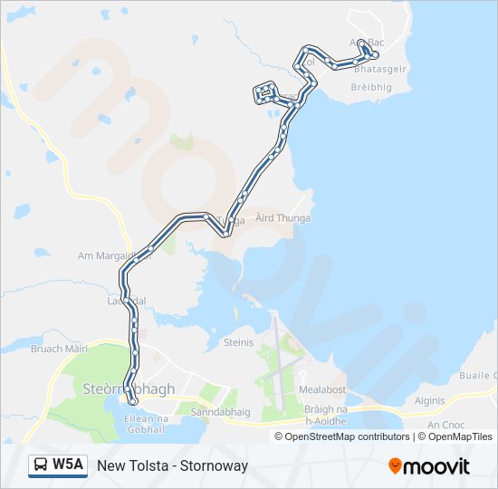 W5A Bus Line Map
