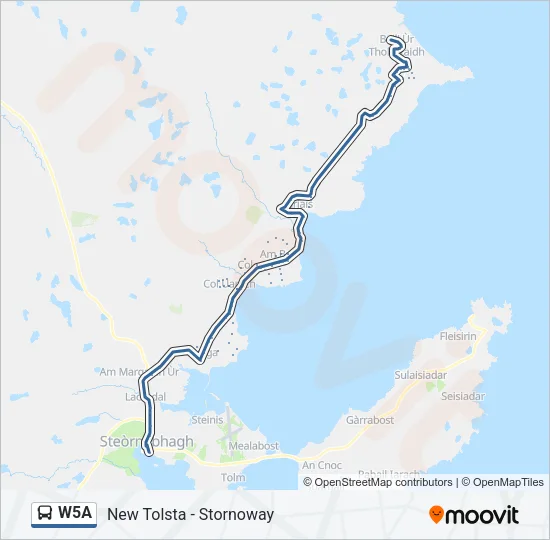 W5A Bus Line Map