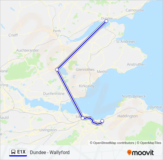 E1X Bus Line Map