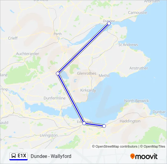 E1X Bus Line Map