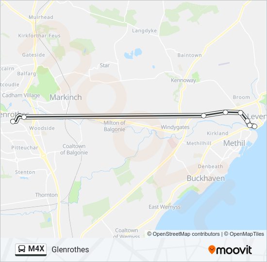 M4X Bus Line Map