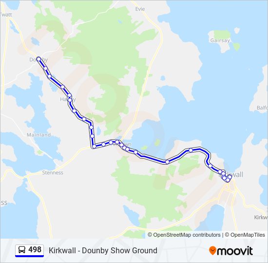 498 bus Line Map