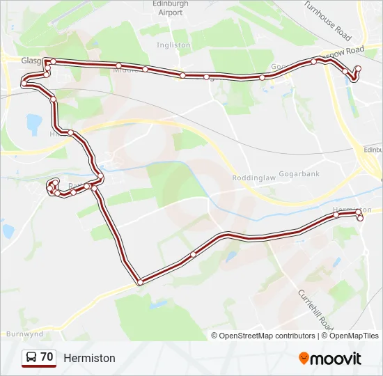 70 Bus Line Map