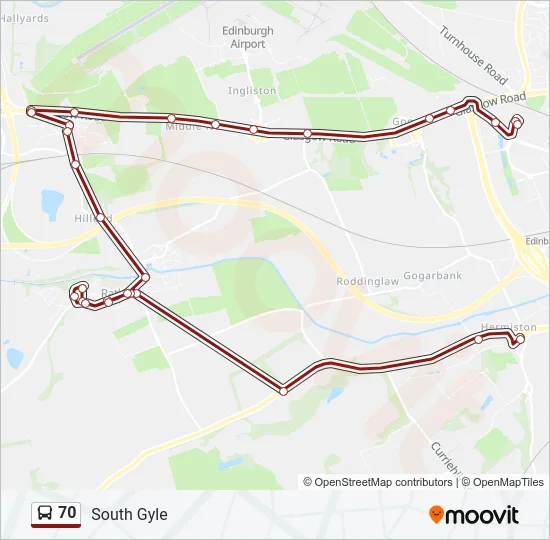 70 Bus Line Map