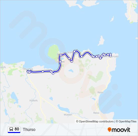 80 Route: Schedules, Stops & Maps - Thurso (Updated)