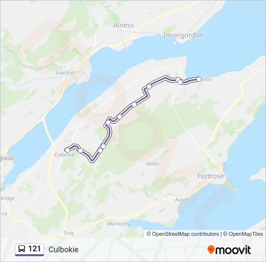 121 Bus Line Map