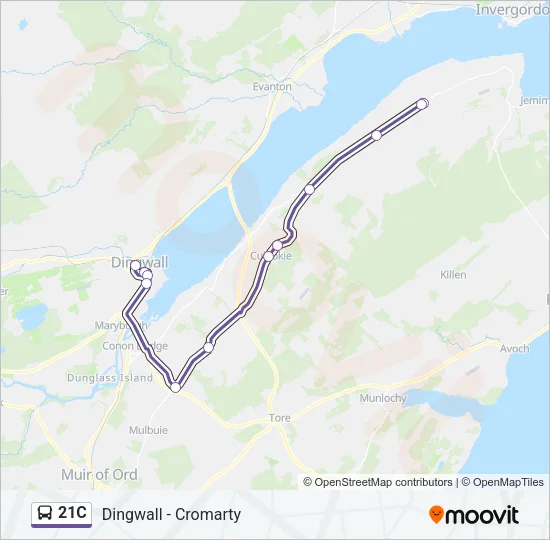 21C Bus Line Map