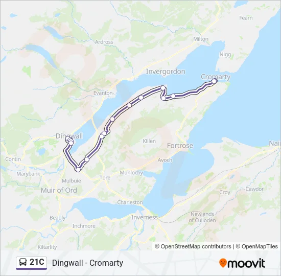 21C Bus Line Map