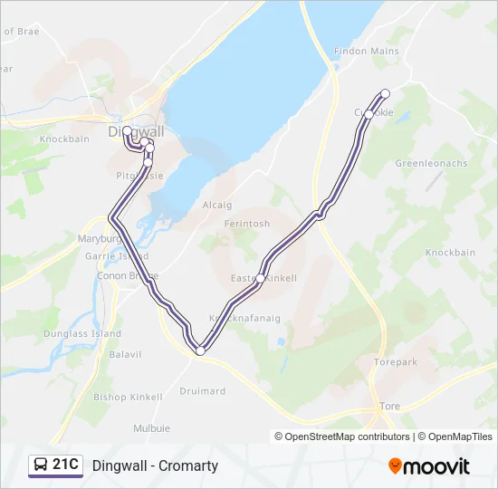 21C Bus Line Map