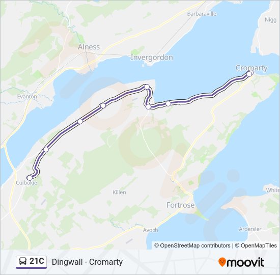 21C Bus Line Map