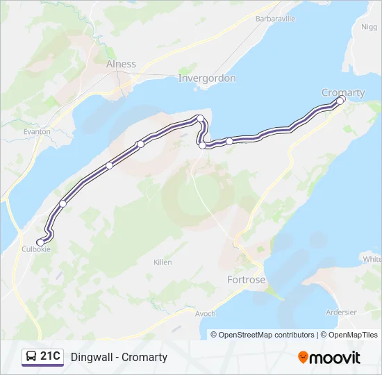 21C Bus Line Map