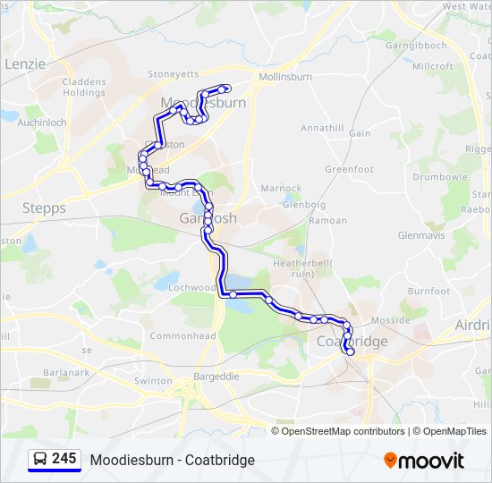 245 bus Line Map