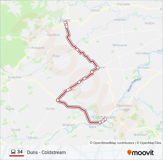 34 Bus Line Map