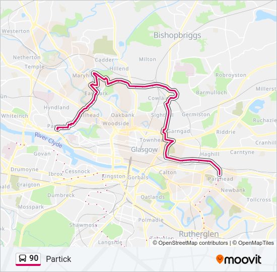 90 bus Line Map