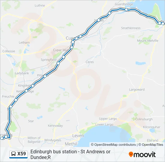 X59 Bus Line Map