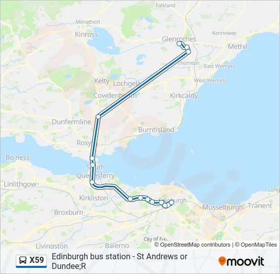 X59 Bus Line Map