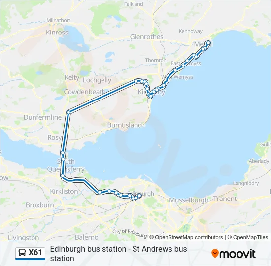 X61 Bus Line Map