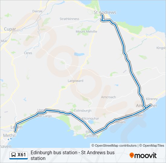 X61 Bus Line Map