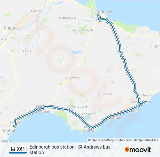 X61 Bus Line Map