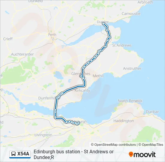 X54A Bus Line Map