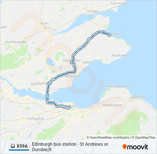 X59A Bus Line Map