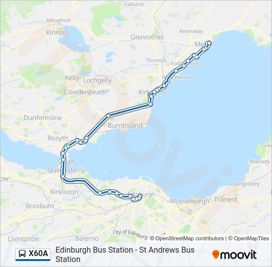 X60A Bus Line Map